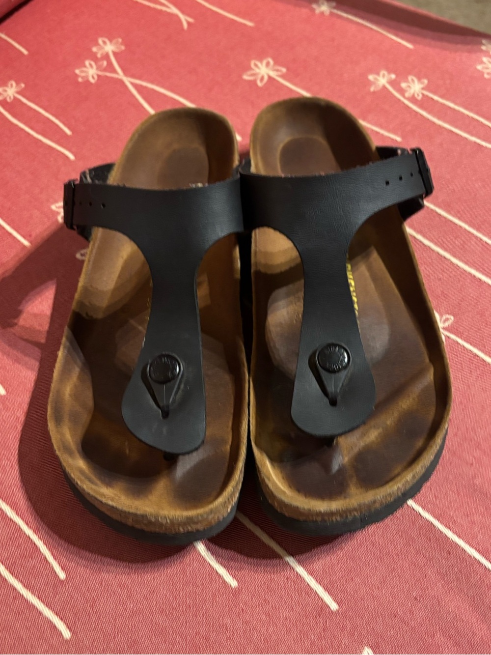 BIRKENSTOCK sz 38 Gizeh sandals in matte black leather flawless-no imperfections